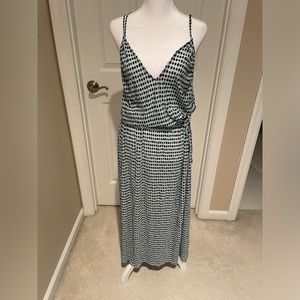 ZARA Printed Midi Dress V Neck